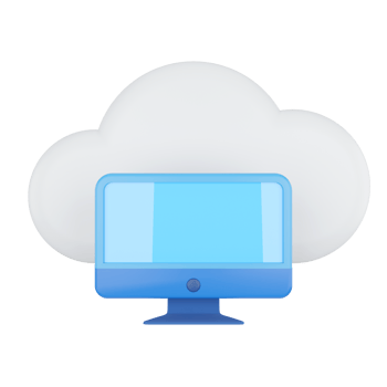 Computer. Cloud Computing Concept. 3D rendering. png