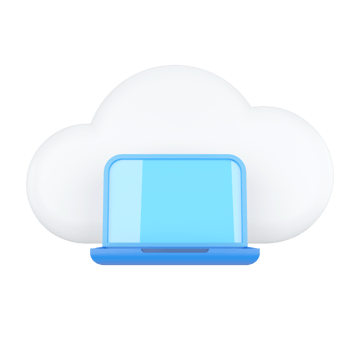 Laptop. Cloud Computing Concept. 3D rendering. png