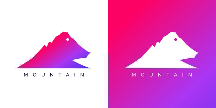 Mountain or hill Logo Design Color Gradient for Brands and Companies vector