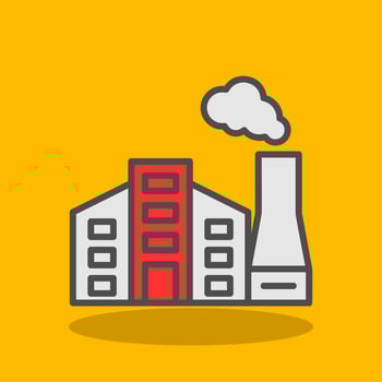 Factory Pollution Vector Icon Design