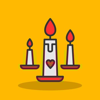 Wedding Candle Vector Icon Design