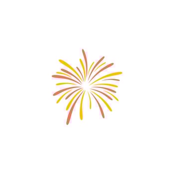 A colorful fireworks icon with a white background vector