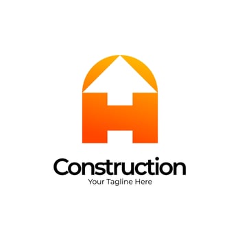 letter A and Arrow logo company. Initial letter A construction logo design concept. Arrow logo design. Real estate logo. architecture corporate business or urban city skyline Real Estate. vector