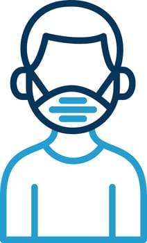 Man Wearing Mask Vector Icon Design