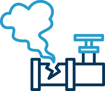 Gas Pipe Leak Vector Icon Design