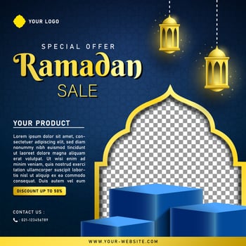 Ramadan Sale Banner Template for Social Media Post vector