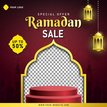 Ramadan Sale Banner Template for Social Media Post vector
