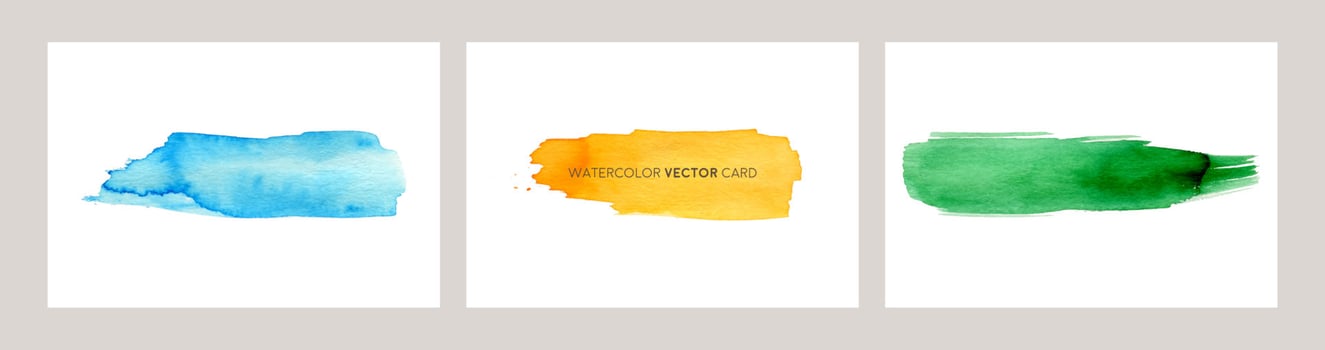 watercolor vector stroke background set