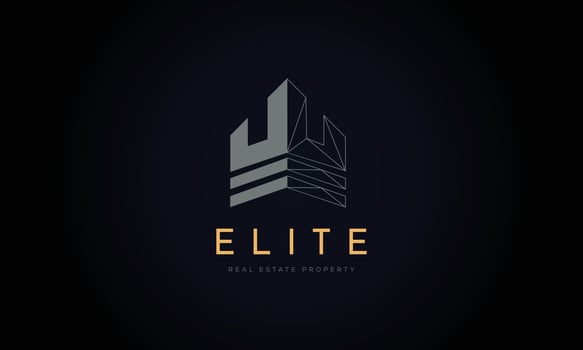 Black Gold Real Estate Logo. Construction Architecture Building Logo Design Template Element vector