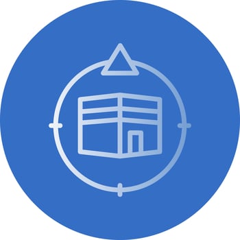 Qibla Direction Vector Icon Design