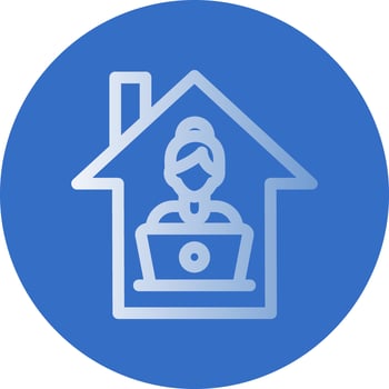 Women Working at Home Vector Icon Design