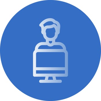Working on Computer Vector Icon Design