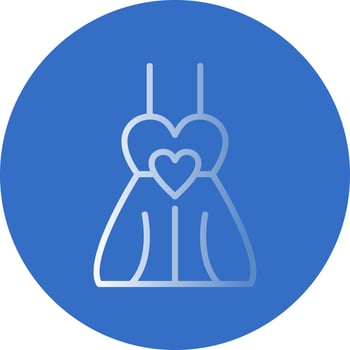 Wedding Female Dress Vector Icon Design