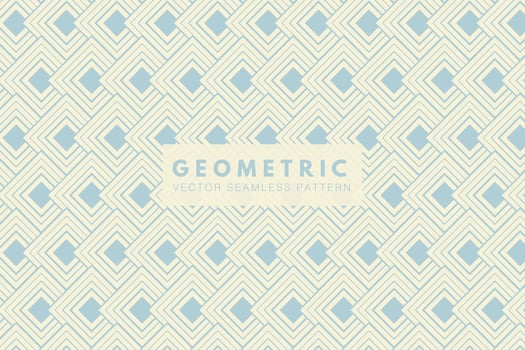 Soft blue geometric squares subtle shapes. Simple abstract seamless vector repeat pattern
