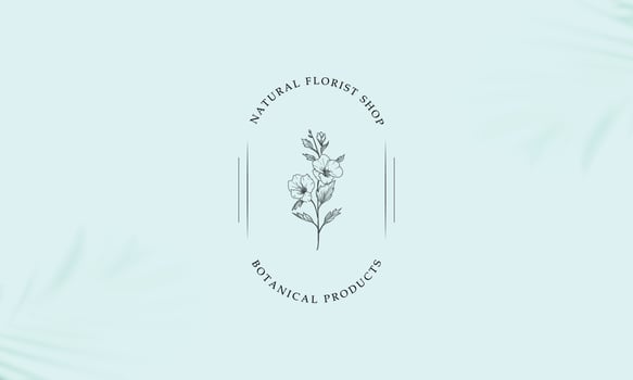 Botanical Floral element Hand Drawn Logo with Wild Flower and Leaves. vector