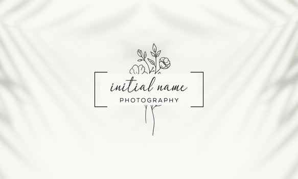 Botanical Floral element Hand Drawn Logo with Wild Flower and Leaves vector