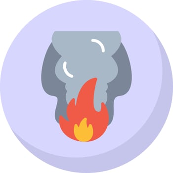 Fire Pollution Vector Icon Design