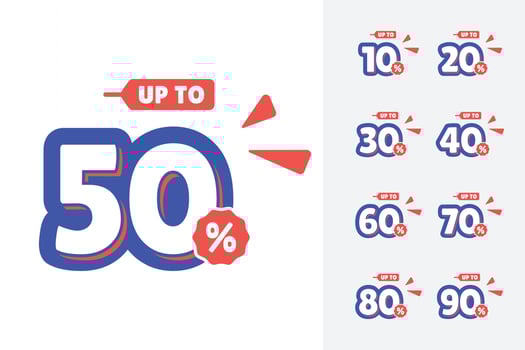 Discount Set Design Template Sale vector