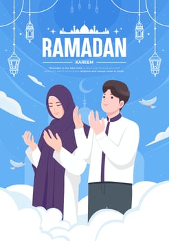 Beautiful happy ramadan mubarak banner vector