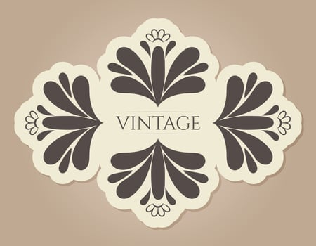Vector vintage frame with swirls ornament. Isolated banner in old victorian style.