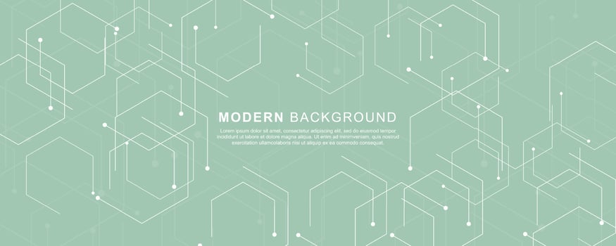 Medical and healthcare banner with hexagonal shape vector
