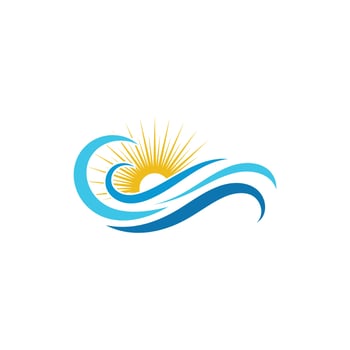 Water wave icon vector