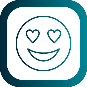 Smiling Face with Heart Eyes Vector Icon Design