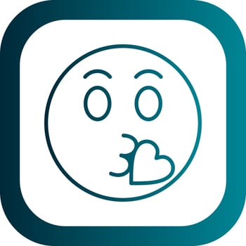 Kissing Face Vector Icon Design