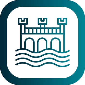 Water Bridge Vector Icon Design