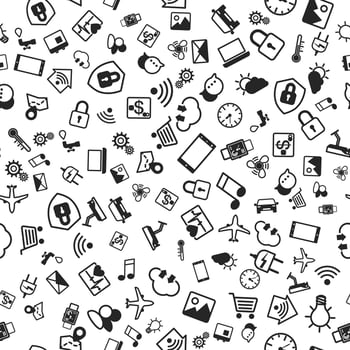 IOT concept. Internet of things icons seamless pattern. Vector illustration