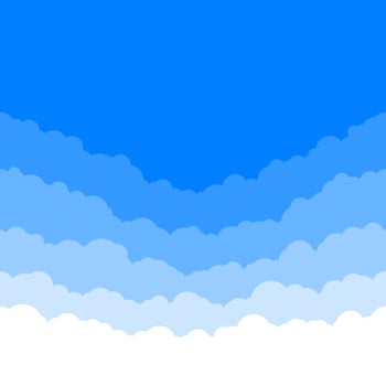 Horizontal seamless clouds. Skyline repeat texture. Sky background. Paper clouds layers. Vector illustration