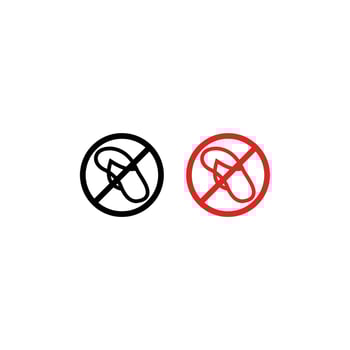 logo design icon forbidden to wear footwear vector