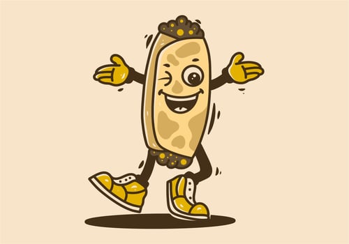 Mascot character of mexican food Enchiladas with happy face vector