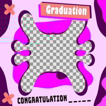 graduation card with pink theme for university student and others vector