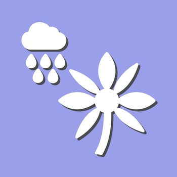 Flower with rain Vector Icon