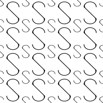 Seamless abstract S design hook pattern. vector