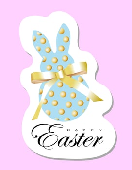 Easter hunters sticker. Bunnies Easter sticker.Palm Sunday vector