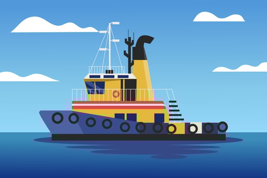 Boat or ship flat illustration vector