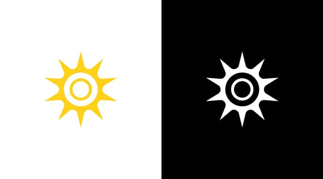 yellow sun uv rays ultraviolet logo icon Design template vector