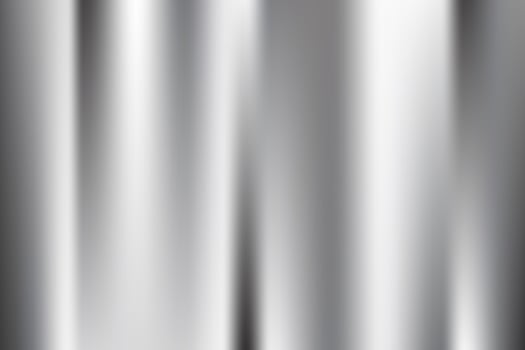 Silver foil background. Metal gradient vector shiny pattern. Chrome stainless gradation surface with reflection. Glossy grey brushed material.