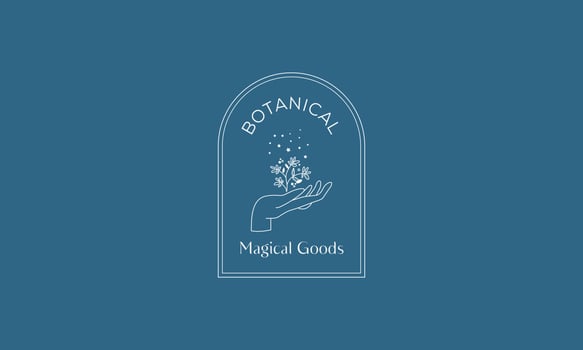 Botanical Floral element Hand Drawn Logo with Wild Flower and Leaves vector
