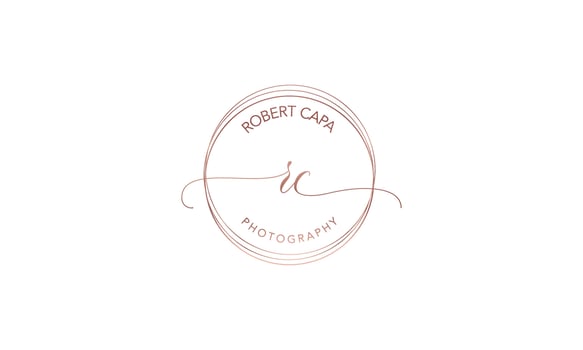 Photographer retro logo design with a man symbol vector