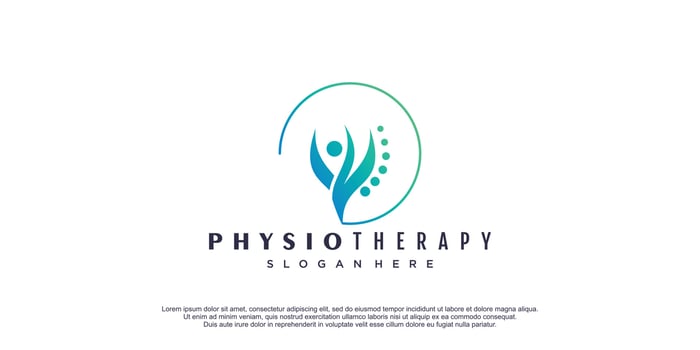 Physio logo with creative and unique element style design premium vector