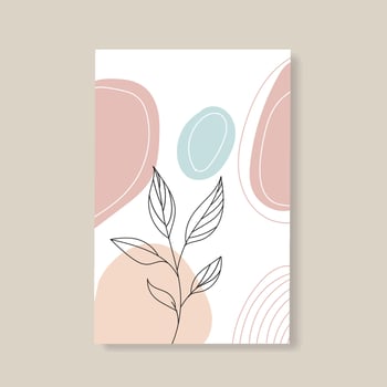 Abstract botanical wall art leaves vector