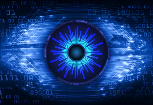 Modern Cybersecurity Technology Icon Pack with Eyes vector