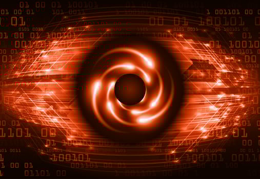 Modern Cybersecurity Technology Icon Pack with Eyes vector