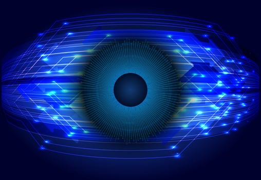 Modern Cybersecurity Technology Icon Pack with Eyes vector