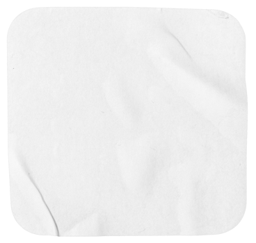 Blank square shape card isolated. Crumpled paper piece png