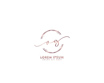 Initial letter VG Feminine logo beauty monogram and elegant logo design, handwriting logo of initial signature, wedding, fashion, floral and botanical with creative template vector