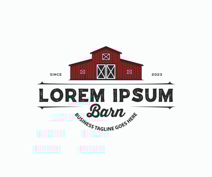 Vintage farm logo design vector. Barn wood building house farm logo design vector